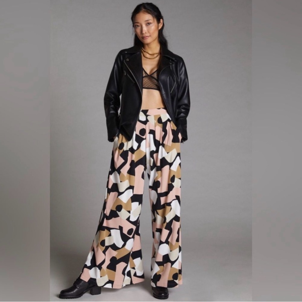 Corey Lynn Calter Colorful Abstract Wide Leg Flowy boho Pants Women‎ Size XS